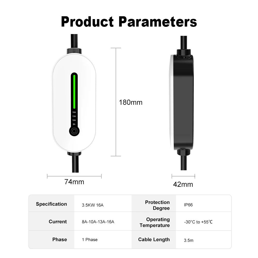 Portable EV 'Granny' Charger – 3.5kW | 16A